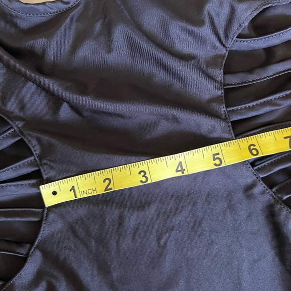 Yoins Yours Inspiration Women’s Solid Black Silky One Piece Bathing Suit Size L - Picture 16 of 16